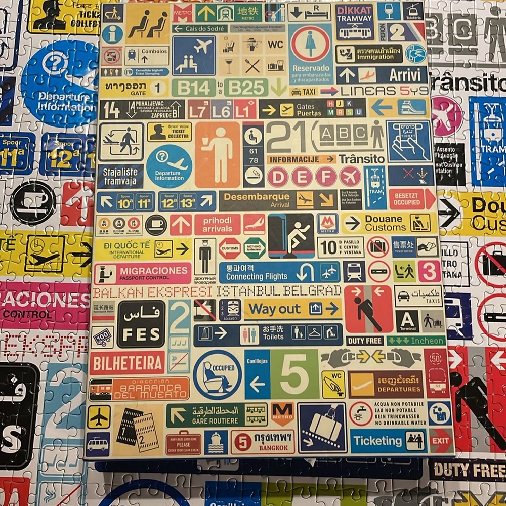 Galison “Transit Graphics” 1000 piece puzzle complete Travel Sign Puzzle - Picture 2 of 6